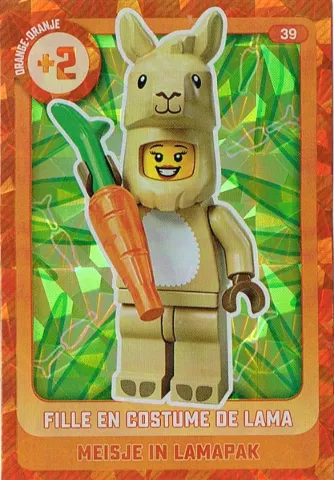 Create the World Trading Card #  39 Fille en Costume de Lama / Meisje in Lamapak (Belgian)