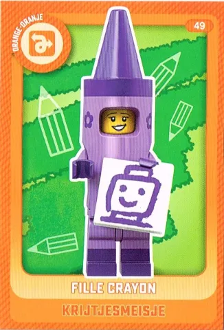 Create the World Trading Card #  49 Fille Crayon / Krijtjesmeisje (Belgian)