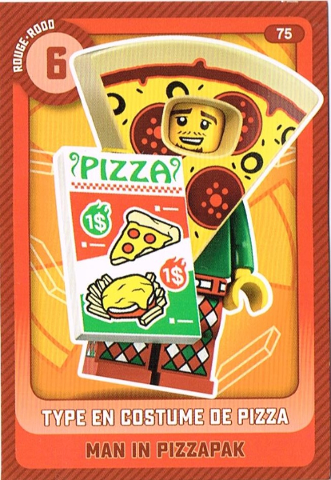 Create the World Trading Card #  75 Type en Costume de Pizza / Man in Pizzapak (Belgian)