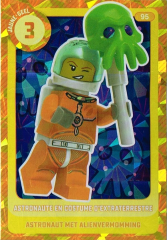Create the World Trading Card #  95 Astronaute en Costume D'Extraterrestre / Astronaut met Alienvermomming (Belgian)