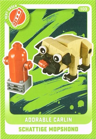 Create the World Trading Card # 103 Adorable Carlin / Schattige Mopshond (Belgian)
