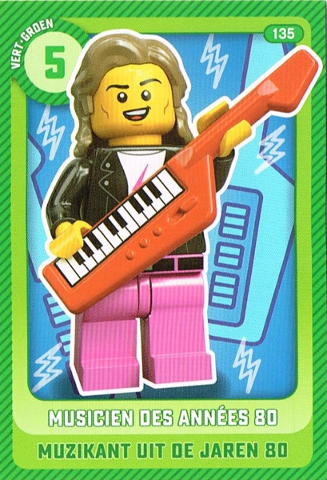 Create the World Trading Card # 135 Musicien des Années 80 / Muzikant uit de Jaren 80 (Belgian)