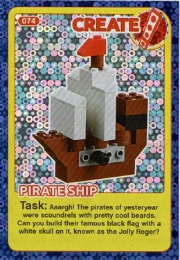 Create the World Incredible Inventions Trading Card #074 Create: Pirate Ship