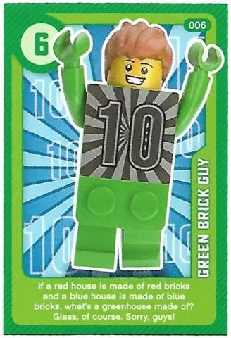 Create the World Living Amazingly Trading Card #006 Green Brick Guy