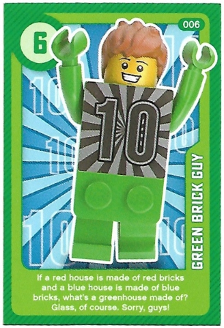 Create the World Living Amazingly Trading Card #006 Green Brick Guy