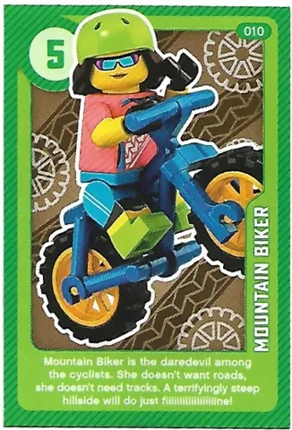 Create the World Living Amazingly Trading Card #010 Mountain Biker