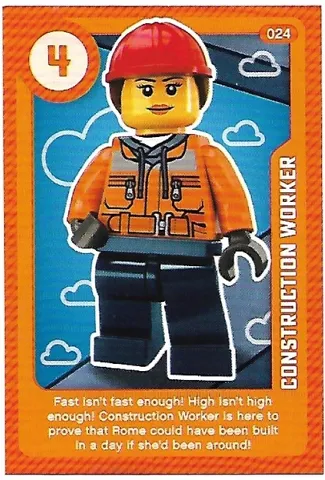 Create the World Living Amazingly Trading Card #024 Construction Worker