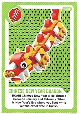 Create the World Living Amazingly Trading Card #034 Chinese New Year Dragon