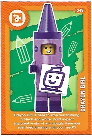 Create the World Living Amazingly Trading Card #049 Crayon Girl