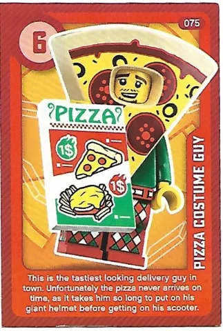 Create the World Living Amazingly Trading Card #075 Pizza Costume Guy