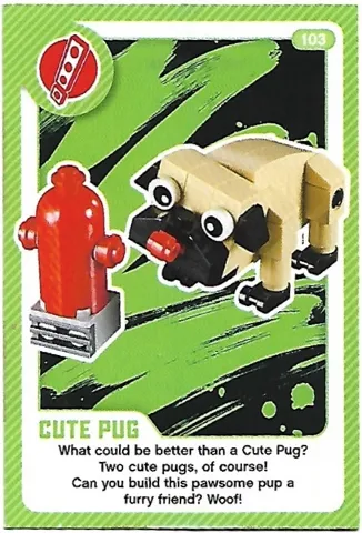 Create the World Living Amazingly Trading Card #103 Cute Pug