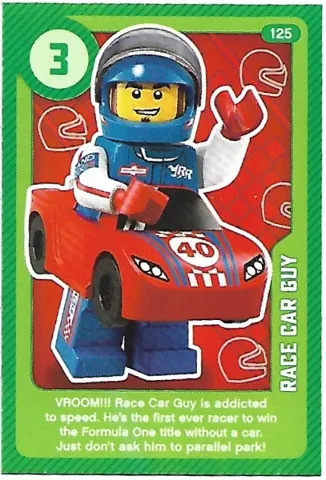 Create the World Living Amazingly Trading Card #125 Race Car Guy