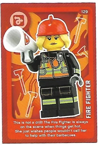 Create the World Living Amazingly Trading Card #129 Fire Fighter