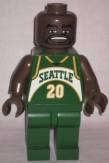 Display Figure 7in x 11in x 19in, Dark Green Jersey, Dark Green Pants (Gary Payton)