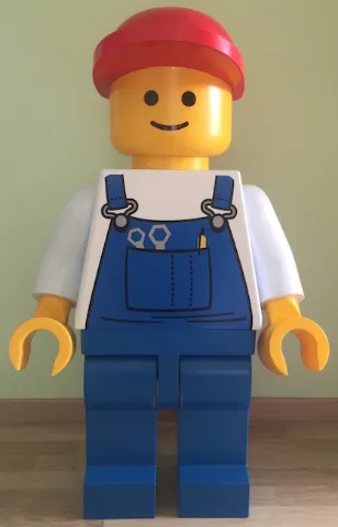 Display Figure Giant, 95cm (Blue Overalls, Tools in Pocket, Red Cap)