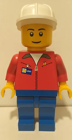 Display Figure 7in x 11in x 19in (Red Jacket, Blue Pants, Construction Helmet, White Pupils)