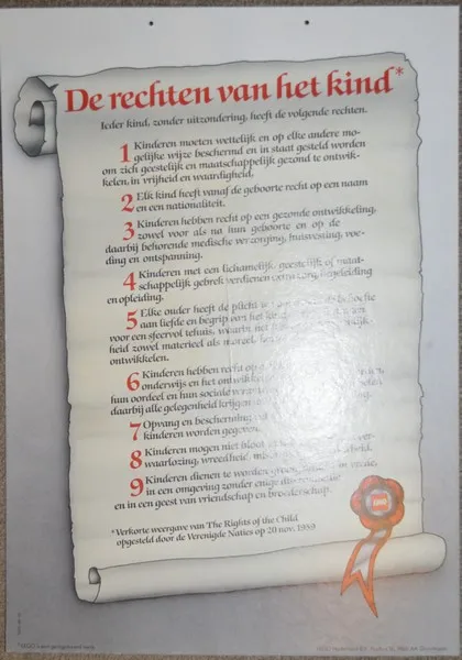 Display Sign Hanging, Children's Rights on Scroll (SA05-86-02)