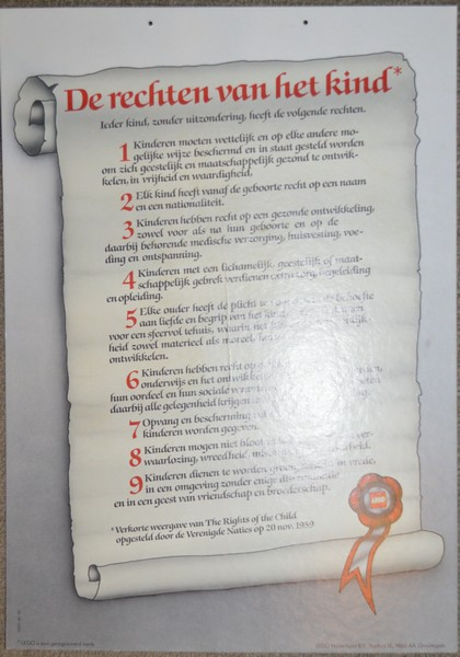 Display Sign Hanging, Children's Rights on Scroll (SA05-86-02)