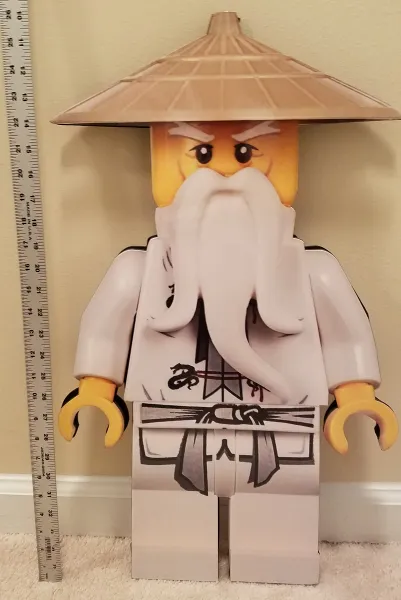 Display Sign Hanging, Ninjago Sensei Wu, Double-Sided