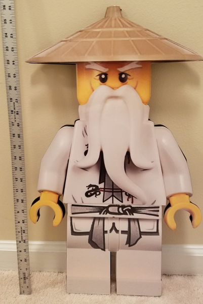 Display Sign Hanging, Ninjago Sensei Wu, Double-Sided