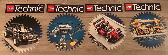 Display Sign Hanging, Technic Sets, Four-Part, Double-Sided