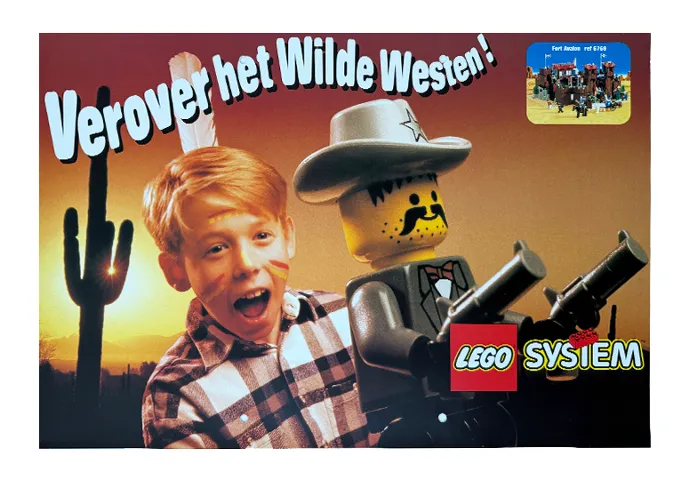 Display Sign, Western, 'Verover het Wilde Westen!' (Dutch)