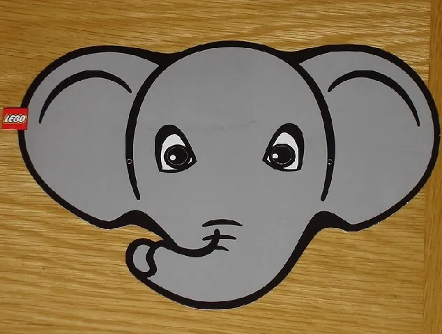 Headgear, Mask, Cardboard with Rubberband, Elephant