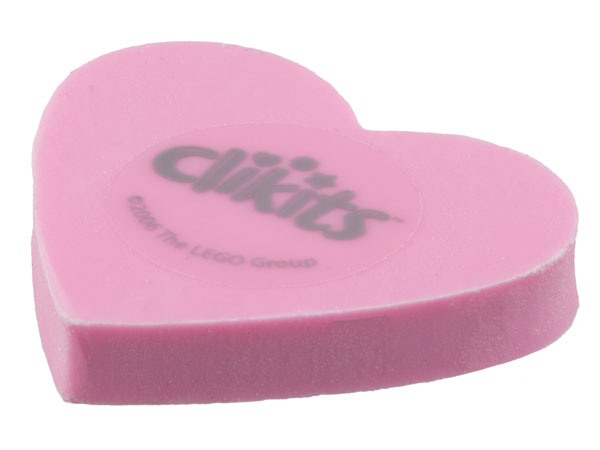 Eraser, Clikits Heart Flat with Logo