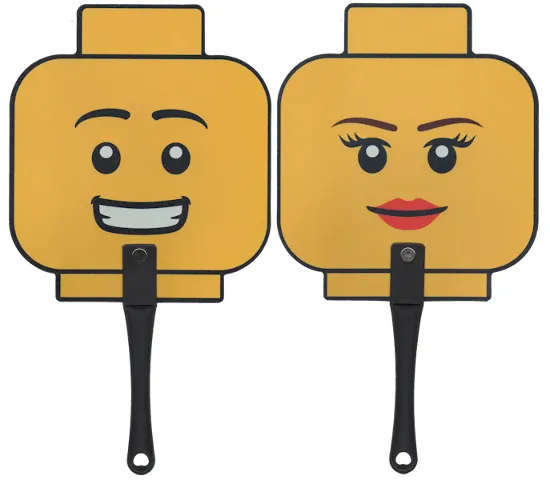 Hand Fan - LEGO Store Hefei, Double Sided Minifigure Head