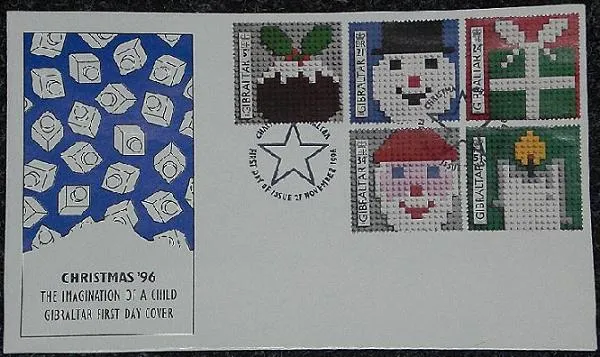 LEGO Stamp Gibraltar First Day Cover, November 27, 1996