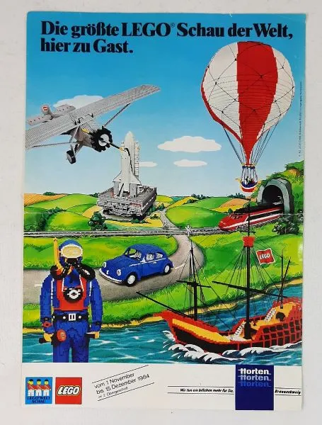 Flyer Lego Welt Schau Einladung 1984 Braunschweig