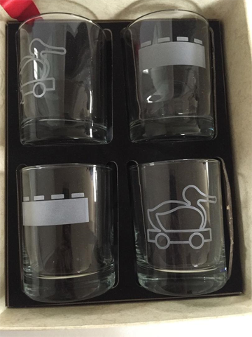 Glasses Set of 4 with Brick and Classic Duck