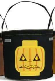Storage Bucket Halloween Soft Bucket - Black with Jack O' Lantern Pattern