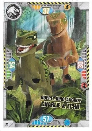 Jurassic World Trading Card Game (German) Series 1 - # 71 Doppel-Dino-Angriff Charlie & Echo