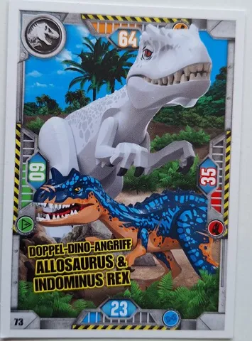 Jurassic World Trading Card Game (German) Series 1 - # 73 Doppel-Dino-Angriff Allosaurus & Indominus Rex