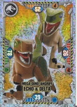 Jurassic World Trading Card Game (German) Series 1 - # 76 Mega-Dino-Angriff Echo & Delta