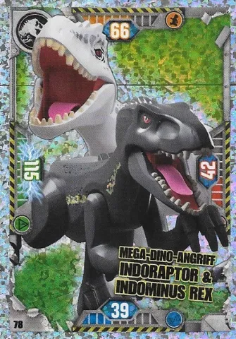 Jurassic World Trading Card Game (German) Series 1 - # 78 Mega-Dino-Angriff Indoraptor & Indominus rex