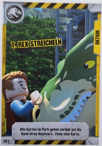 Jurassic World Trading Card Game (German) Series 1 - # 141 T. Rex Streicheln