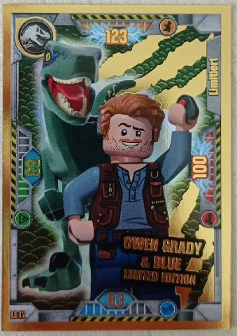 Jurassic World Trading Card Game (German) Series 1 - # LE12 Owen Grady & Blue Limited Edition