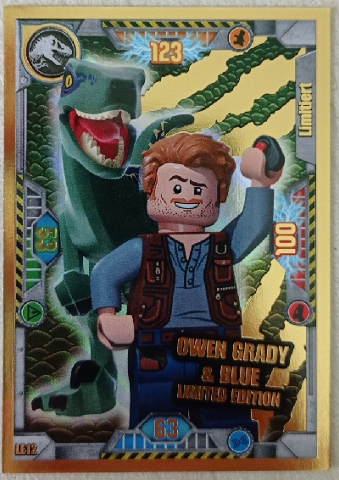 Jurassic World Trading Card Game (German) Series 1 - # LE12 Owen Grady & Blue Limited Edition