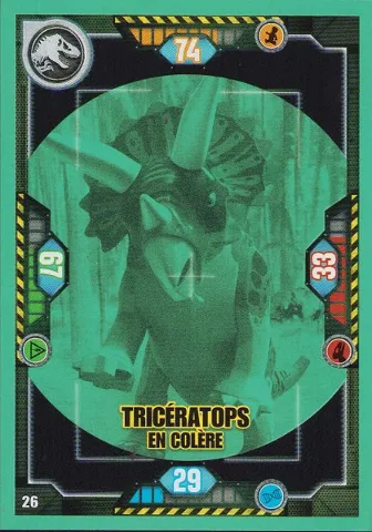 Jurassic World Trading Card Game (French) Series 1 - # 26 Tricératops en Colère