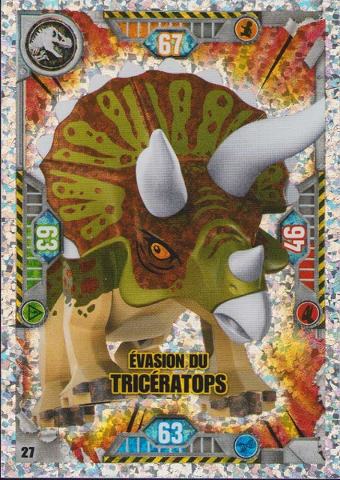 Jurassic World Trading Card Game (French) Series 1 - # 27 Évasion du Tricératops