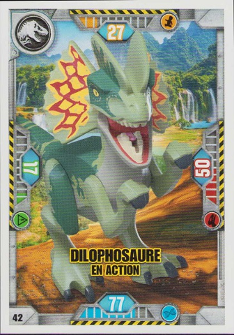 Jurassic World Trading Card Game (French) Series 1 - # 42 Dilophosaure en Action