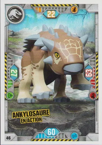 Jurassic World Trading Card Game (French) Series 1 - # 46 Ankylosaure en Action