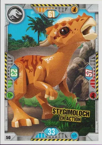 Jurassic World Trading Card Game (French) Series 1 - # 50 Stygimoloch en Action