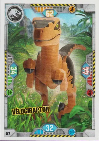 Jurassic World Trading Card Game (French) Series 1 - # 57 Vélociraptor