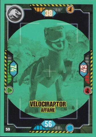 Jurassic World Trading Card Game (French) Series 1 - # 59 Vélociraptor Affamé