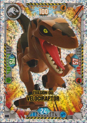 Jurassic World Trading Card Game (French) Series 1 - # 60 Évasion du Vélociraptor