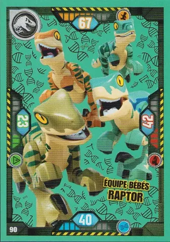 Jurassic World Trading Card Game (French) Series 1 - # 90 Équipe Bébés Raptor