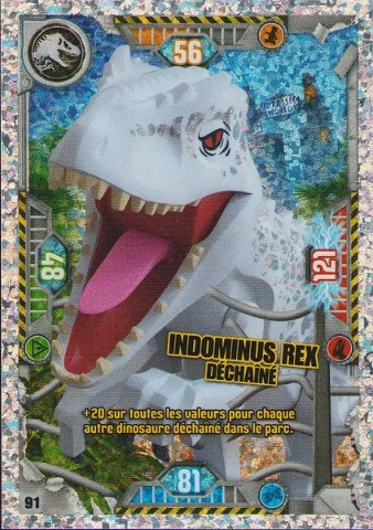 Jurassic World Trading Card Game (French) Series 1 - # 91 Indominus rex Déchaîné